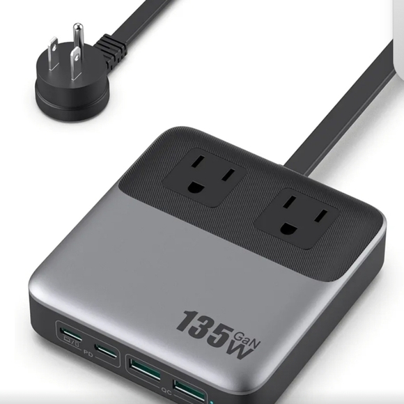135W GaN Power Adapter with Dual Outlets.(BO)